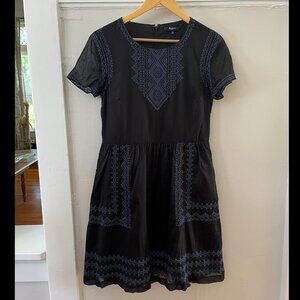 Madewell Augustine Embroidered Structured Shift Dress